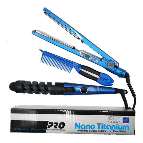 Plancha de Cabello + Rizador Full