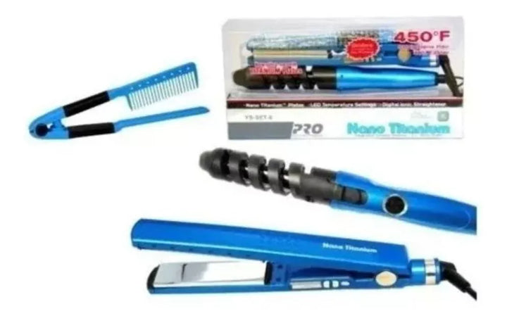 Plancha de Cabello + Rizador Full