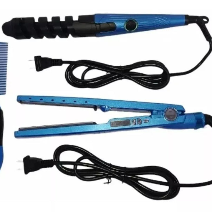 Plancha de Cabello + Rizador Full